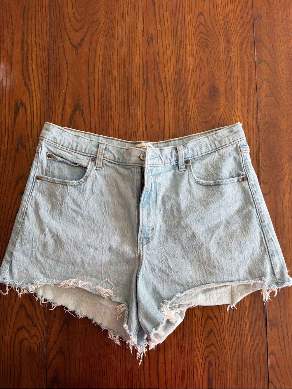 Abercrombie & Fitch Light Wash Denim Cutoff Shorts
